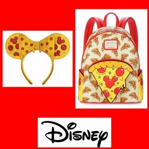 Loungefly Disney Eats Pizza Backpack & Ears bundle NWT
